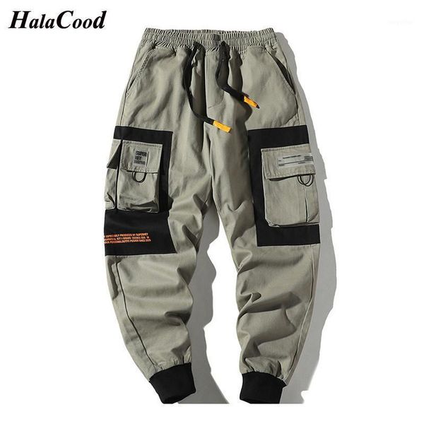 

2021 new fashion side pockets cargo harem joggers pants men hip hop casual harajuku streetwear sweatpant trousers male pants1, Black