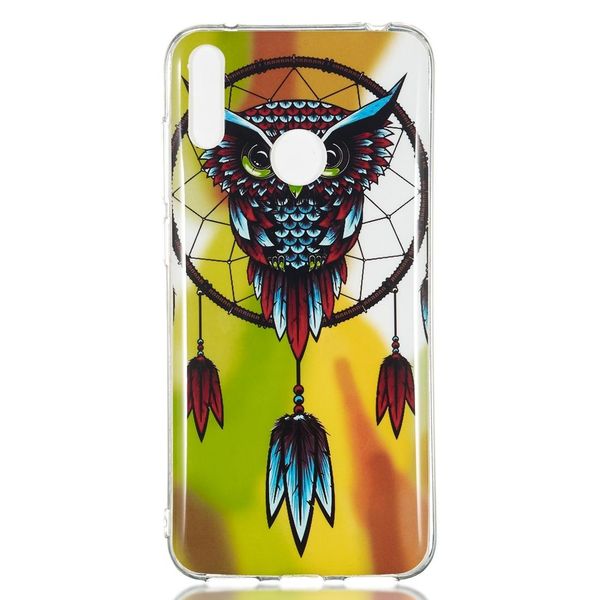 

owl pattern noctilucent tpu soft case for huawei y7 pro