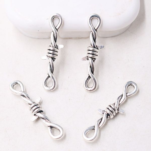 10 pcs prata banhado 3D espinhos conectores de metal pingente colar gótico bracelete diy charme jóias artesanais fazendo 34 * 9mm