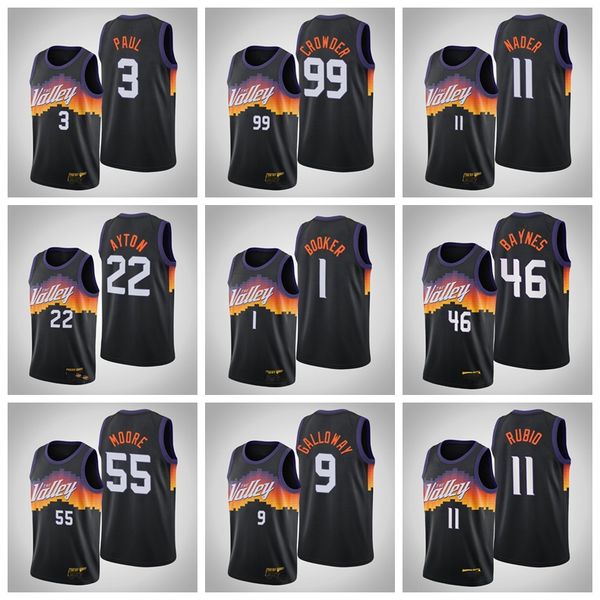 

men phoenix suns chris paul devin booker deandre ayton any player pressing custom basketball jerseys, Black;red