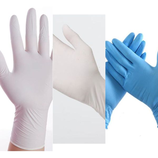 

blue gloves, 100pcs rubber exam nitrile latex disposable,non sterile gloves box cr55 29zyx