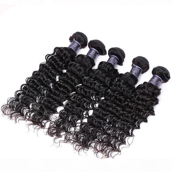 

z&f deep wave brazilian hair human hair weft extension curly 100% human naturla black 8-30inch for black woman #bzhw03, Black;brown