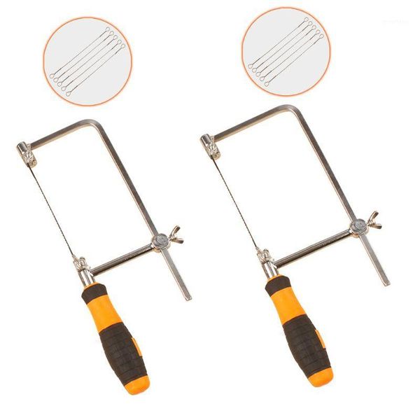 

1set durable steel frame coping saw with 5 replacement blades woodworking diy shape cutting tools1