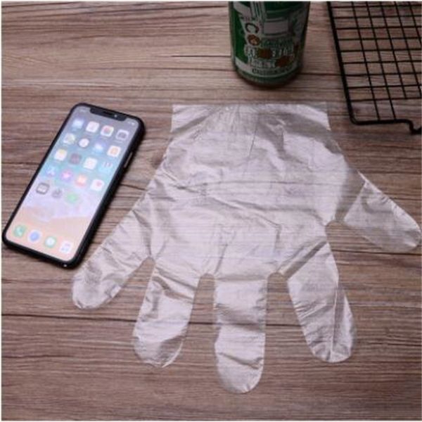 

factoryxztntransparent disposable housekeeping plastic kitchen film work gloves hygiene garden cleaning glovess 100pcs/l