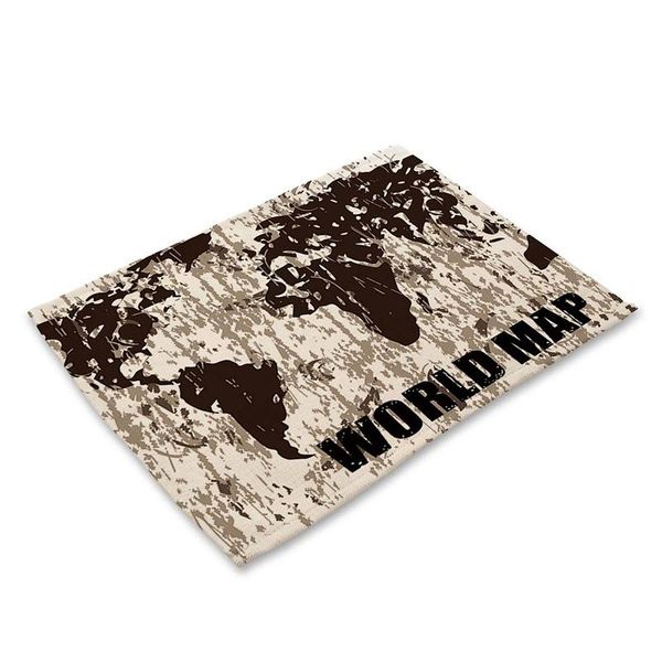 

карта мира pattern creative хлопковое белье столовые метки для настольного комплекта дома аксессуары ужин кухня колодки кофе каботажные ковр