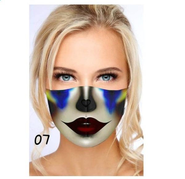 

fast delivery within 24 hours mscara 1pc mask fashion printing breathable protection face cover reuse mask headband bbyjgc