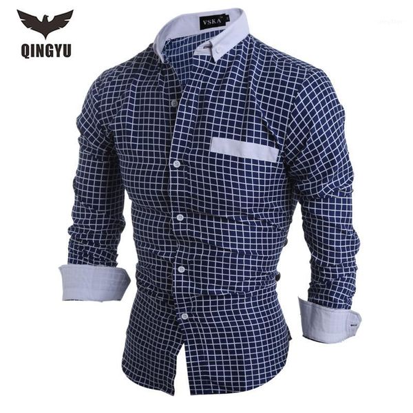 

wholesale- camisa masculina slim fashion men shirt 2016 new brand casual long-sleeved chemise homme plaid dress male clothes1, White;black
