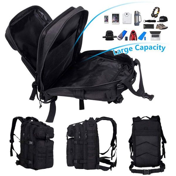 

35l tactical backpack 3d waterproof 3p hiking camping mountaineering sport bag trekking travel rucksack outdoor bag men