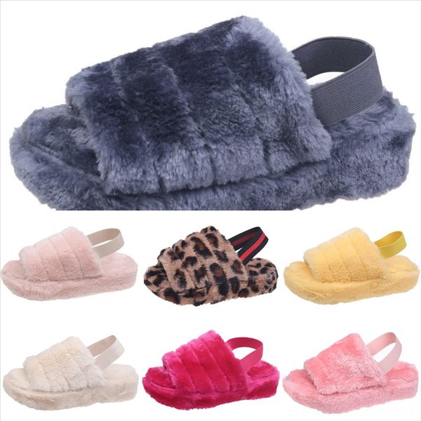 

rft3new open toe new autumn winter home cotton plush plush slipper minion fur home thicken warm slippers men shoes youth floor, Black