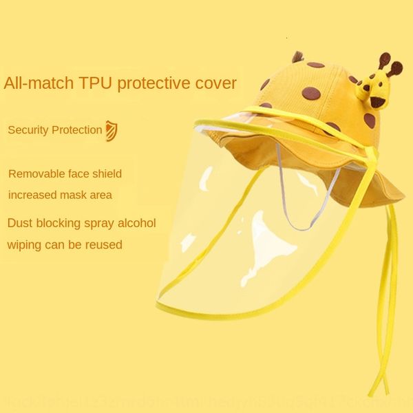 

iulat baby children's spring and autumn anti-flying foam protective hat fisherman bucket bucket removable isolation mask protective fis