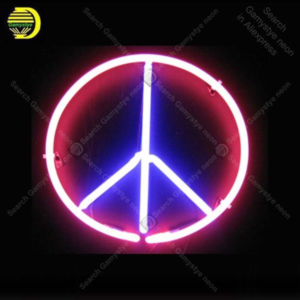 

peace icon neon light sign neon sign lamp decorate wall windows glass tube beer pub store display handcraft iconic sign light