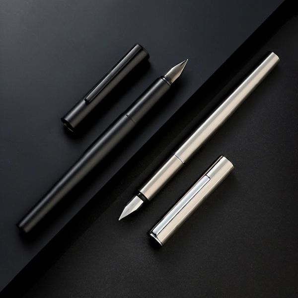 

jinhao pen all steel matte black fountain pen luxury gift box set f or ef nib calligraphy ink pens business school