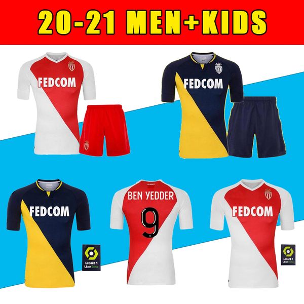 

2020 2021 fabregas as monaco ben yedder soccer jerseys jovetic golovin 20 21 maillot de foot flocage jorge men kids football shirt, Black;yellow