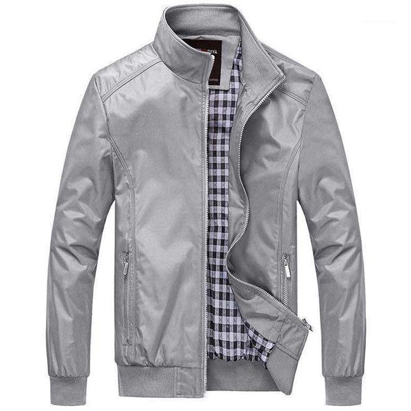 

men's jackets men jacket spring 2021 autumn solid color stand collar grey casual m-5xl 6xl outerwear clothing plus size m-6xl j8671, Black;brown