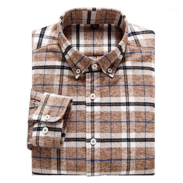 

men's 100% cotton brushed flannel plaid checkered shirts casual long sleeve standard-fit button down collared gingham shirt1, White;black