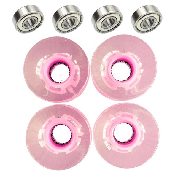 

4pcs/set durable flashing led skateboard pu with bearing wear resistant fish board mini transparent cruiser wheels roller gift