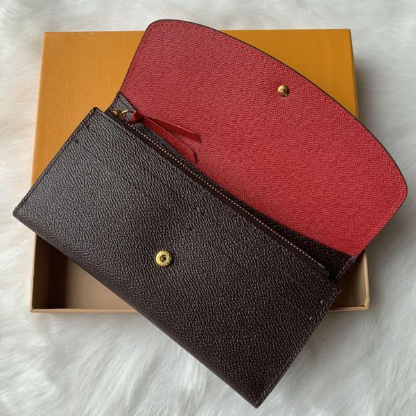 

with box 9 colors fashion single zipper men women lady crossbody ladies long purse wallet wholesale purses card holder tote bag handbags, Red;black