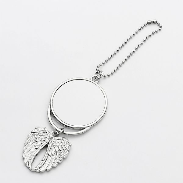 

dye sublimation angel wings keychains pendants with 2pcs blank aluminum sheet diy transfer printing handbag accessories ornament