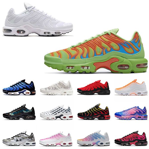 

tn plus seÂ mens womens running sport shoes air max airmax triple white woraldwide university red smoke grey trainers sneakers
