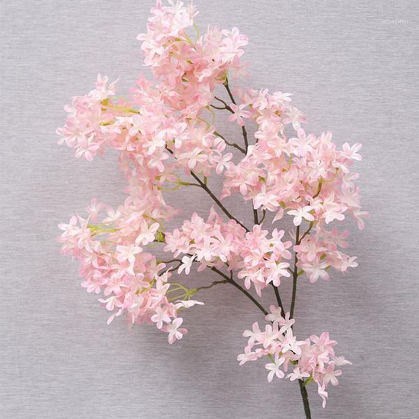 

90cm large artificial flowers cherry plum peach blossom plastic long stem silk flower branch fake flower wedding home decoration1