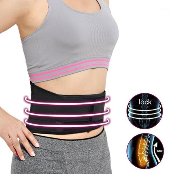 

waist support back belt lumbar brace massage women men adjustable heating magnetik fitness warm lower protector1, Black;gray