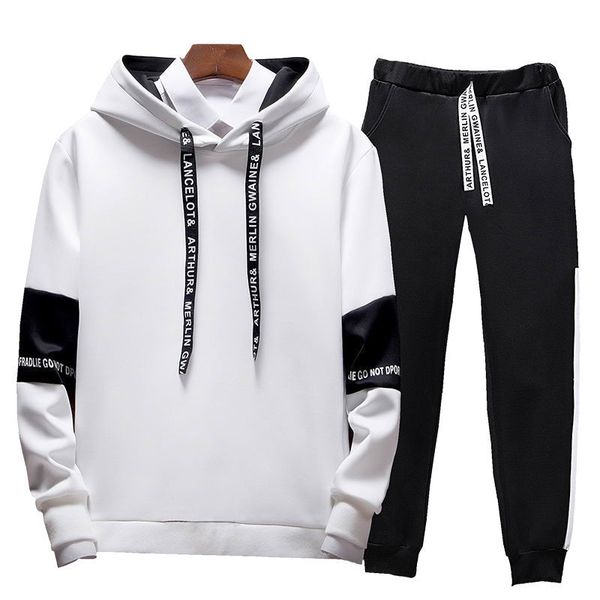 

air layer hooded sweater sports casual suit men's fashion spring and autumn trend running sportswear, Gray