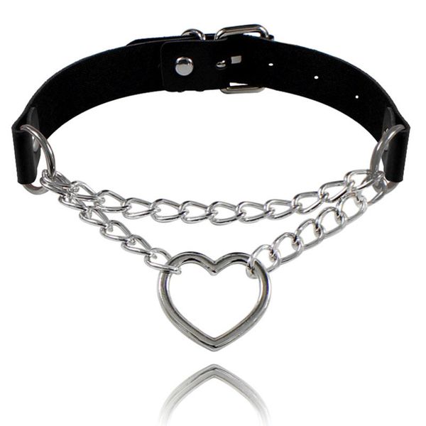 

sexyy punk women pu ожерелье сплава шеи цепь воротник круглый готический колье harajuku chokers ожерелья украшения для девочек подарки парти