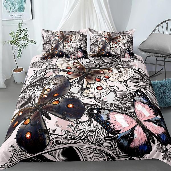 

2/3pcs bed sets butterfly bedding set duvet cover bohemian bedspreads bedclothes