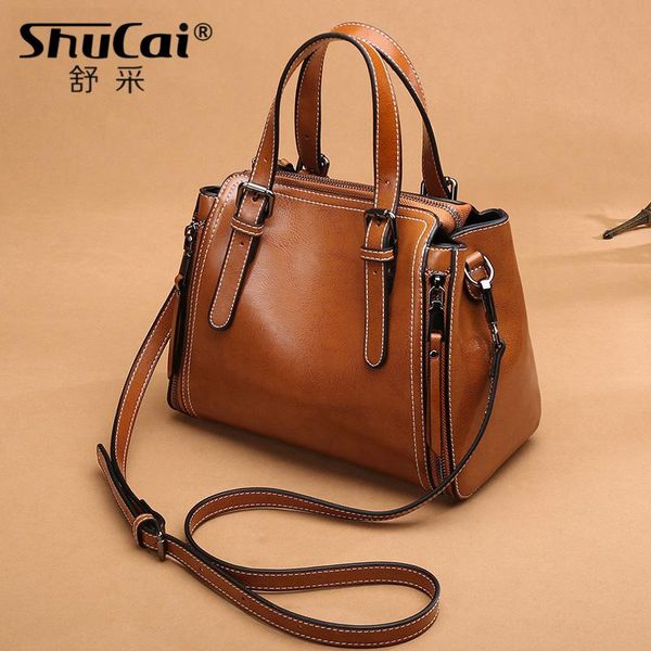 

Cowhide Leather Bag Ladies Leather Handbags omen Bag Large Vintage Female 2020 Office Hand Shoulder Bags For Women Tote