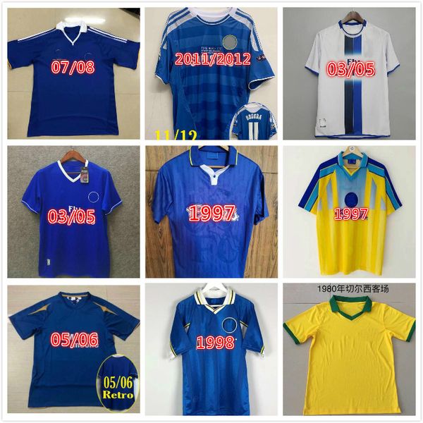 

ретро classic 1997 98 99 2003 04 05 06 07 08 2011 12 lampard soccer trackys torres drogba hughes terry ivanovic makelele футболка, Black;yellow