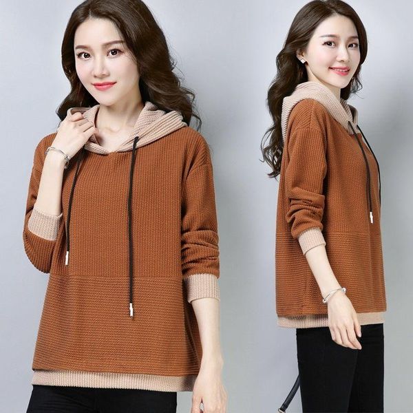 

2021 spring and autumn new long-sleeved women hoodies sweatshirts loose large size women 's pullovers casual wild jacket, Black