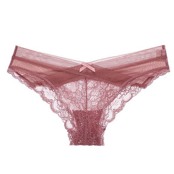 

women's underwear ultra-thin panties lace low-waist quick-drying seamless solid femme pant back hollow briefs, Black;pink