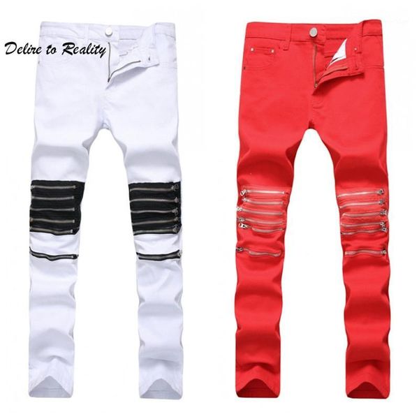 

men's jeans mens skinny biker silm denim ripped pants arrival hip-hop street wholesale-represent clothing js231, Blue