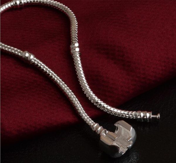 

wholesale 925 sterling silver bracelets 3mm snake 2019factory chain fit pandora charm bead bangle bracelet jewelry gift