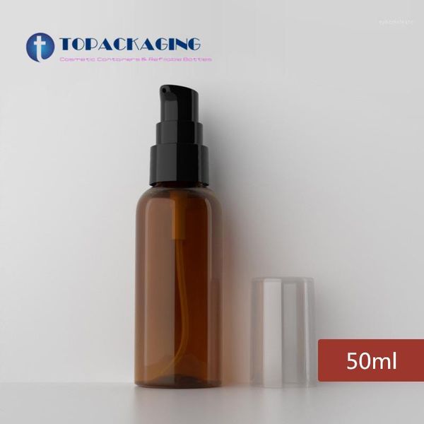 

30pcs*50ml lotion pump bottle empty shampoo shower gel refillable pet plastic cosmetic container sample essentiel oil packing1