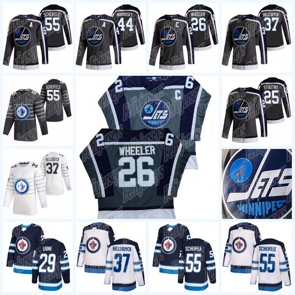 

winnipeg jets 2021 reverse retro jersey blake wheeler patrik laine mark scheifele paul stastny kyle connor connor hellebuyck andrew copp, Black;red