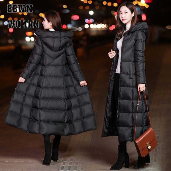 

black color long style women parkas winter padded female coat 201214