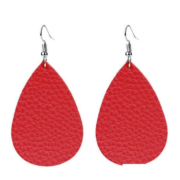 

fashion pu leather teardrop earrings water drop dangle earrings for women l sqcqqq queen66, Silver