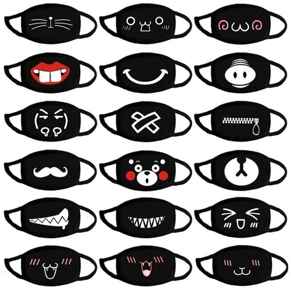 

cartoon letter teeth funny cotton black half mouth anti-bacterial dust winter warm cute mask
