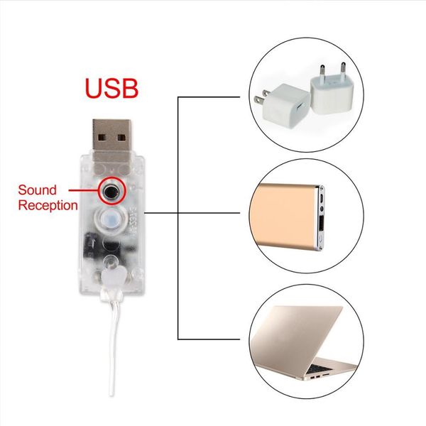 

fengrise usb звук активированного led гирлянда свет свадебные украшения рождественские девичник supplies валентина декор wmtopl