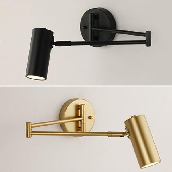 

wall lamp led golden light fixture adjustable angle/ length sconce bedroom/bathroom/mirror wy73001