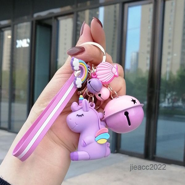

keys chain mickings creative rainbow unicorn female cute cartoon girl doll plush, Silver