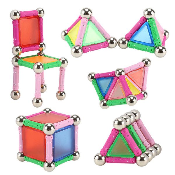 

steam toys diy magnetic rods blocks early learning patchwork magnetic blocks 2020 sell educational toys gift of the baby