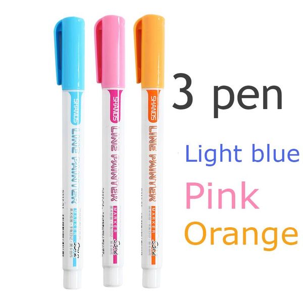 

3 pcs lot glitter contour art markers pens creative stationery poster graffiti diy journal painting fluorescent pens supplies h wmtpql, Black;red