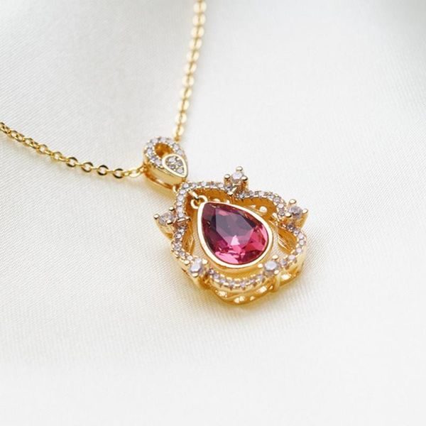 

pendant necklaces yunkingdom gorgeous big & for women crystal cubic zirconia waterdrop wedding jewelry, Silver