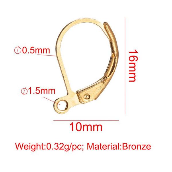 

stud silver plated copper ear hook earring, Golden;silver