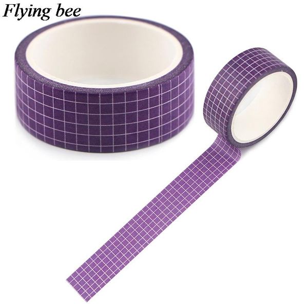 

2016 ngbee 15mmx5m purple gird washi tape wide sticky adhesive tape scrapbooking album diy decorative paper tape x0923 h