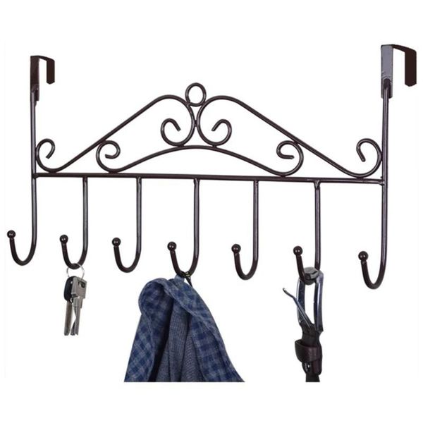 

hooks & rails 5/7 rack over the door coat towel clothes hat bag iron hanger