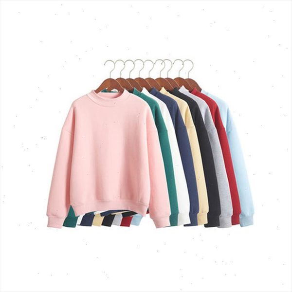 

m 2xl cute women hoodies pullover nine solid colors 2021 autumn winter loose fleece thick knit sweatshirt female 429x, Black