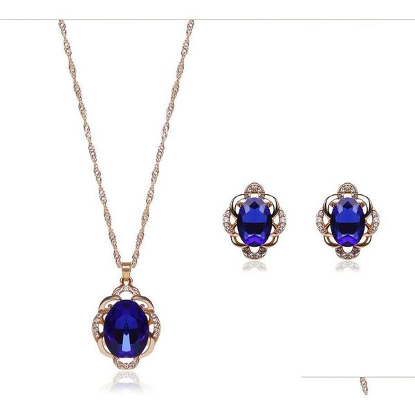 

fashion 18kgp crystal jewelry sets 2 colors high-grade necklace set for wedding jewelry 20sets min order 61152235 gqwbx, Silver